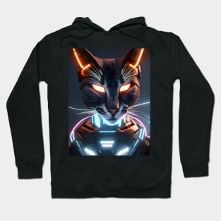 Cyberpunk Cat - Modern Digital Art Hoodie